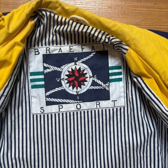 BRAEFAIR vintage blue yellow nautical full zip utility jacket SIZE XL - Picture 4 of 7